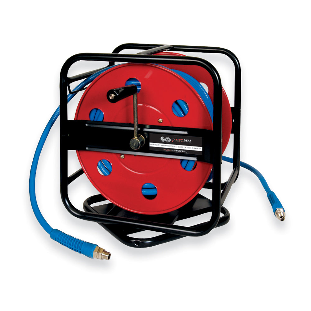 Jamec PEM 8mm x 40m Manual Wind Retractable Air Hose on Swivel Base 58.2672