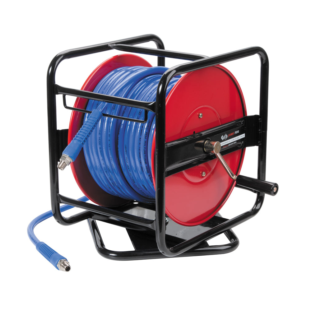 Jamec PEM 8mm x 40m Manual Wind Retractable Air Hose on Swivel Base 58.2672