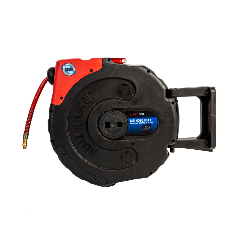 Air Hose Reel, 16mm x 20m Retractable Wall Mount with Control Return - 58.5034 Jamec Pem