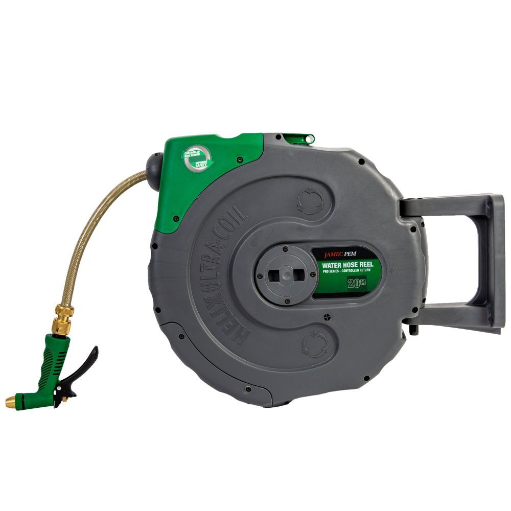 Water Hose Reel, 16mm x 20m Retractable Wall Mount Pro Series - 58.5045 Jamec Pem