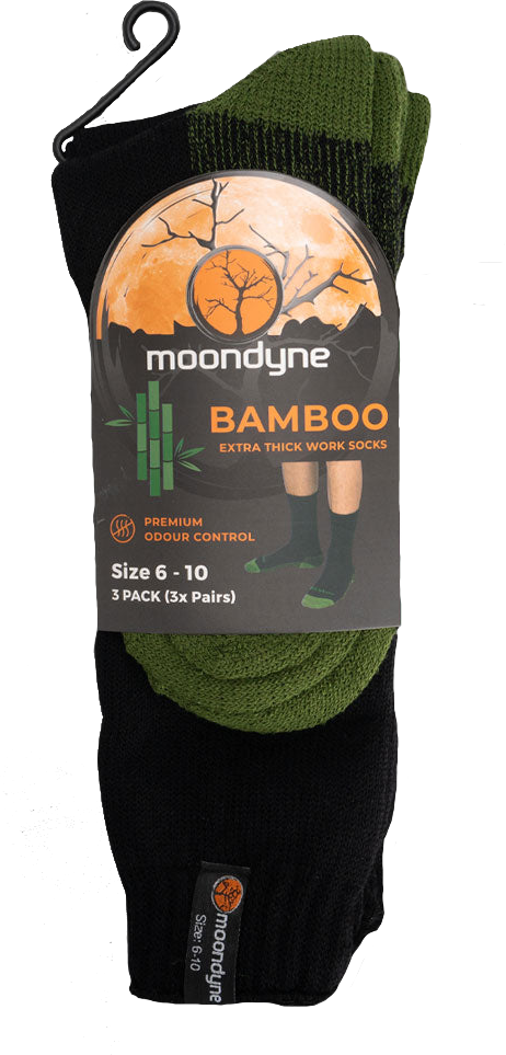 3 Pair Premium Bamboo Socks Black by Moondyne