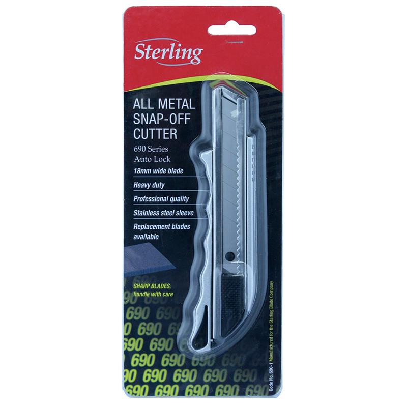 Sterling Silver Metal Auto-Lock Snap Off Knife 690-1