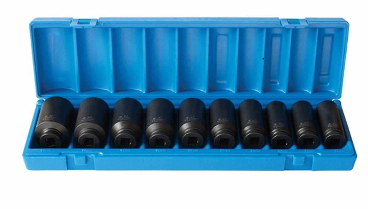 Action 1/2" Drive 10Pce 6-Point Metric Deep Impact Socket Set 69523105