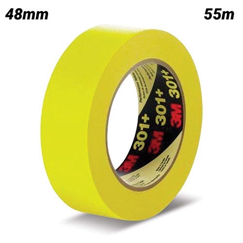 Performance Masking Tape Yellow 301+, Yellow, 48mm x 55m  - 70006745627 by 3M
