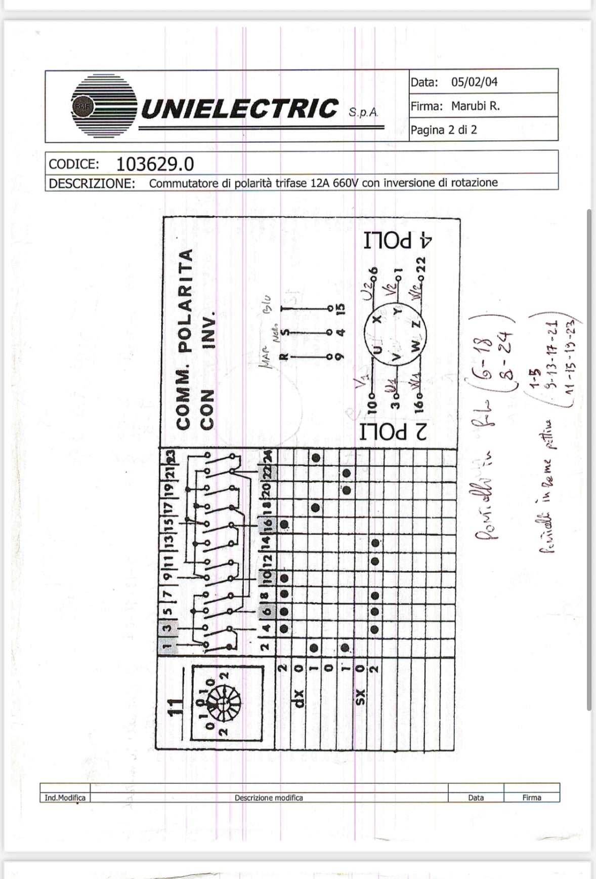 00006311 Switch suit 2034 / 2044 Power Feed by Maggi