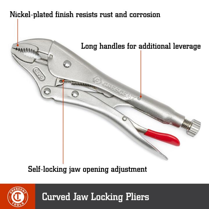 Curved Jaw Locking Pliers with Wire Cutter Set, 2Pce - CLP2SETN-08 by Crescent