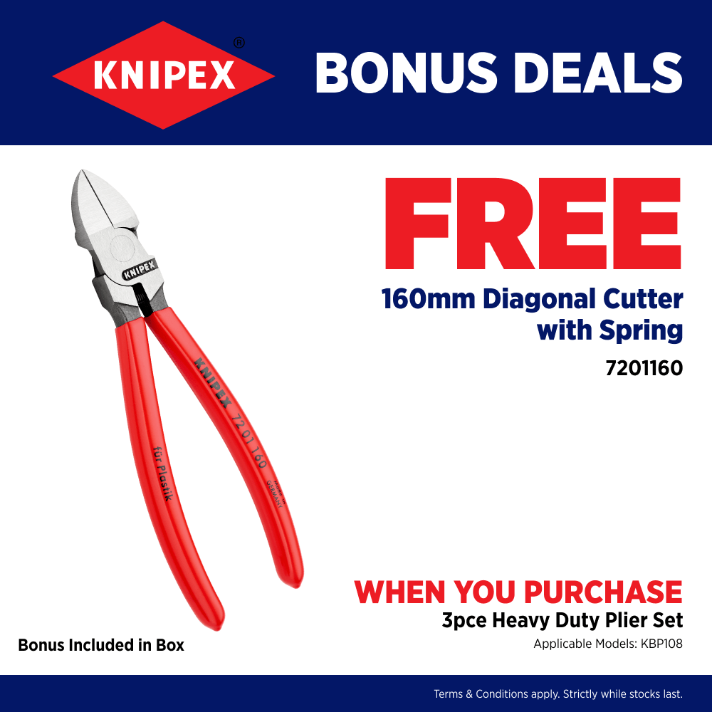 *Limited Edition - With Bonus 7201160* Plier and Cutter Set 3Pce KBP108 by Knipex