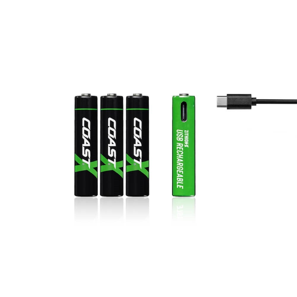 Coast USB-C Rechargeable AAA Batteries COAZXAAA 811807 | 4 Pack