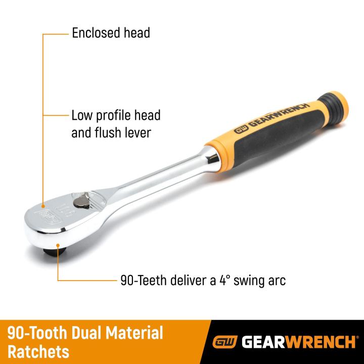 1/2” Drive 90-Tooth Dual Material Teardrop Ratchet 279mm (11”) 81303T by Gearwrench