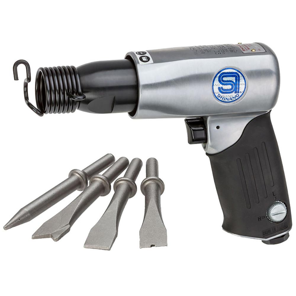 10.2mm Pistol Air Hammer With 4 Chisel Bits - SI4120A by Shinano