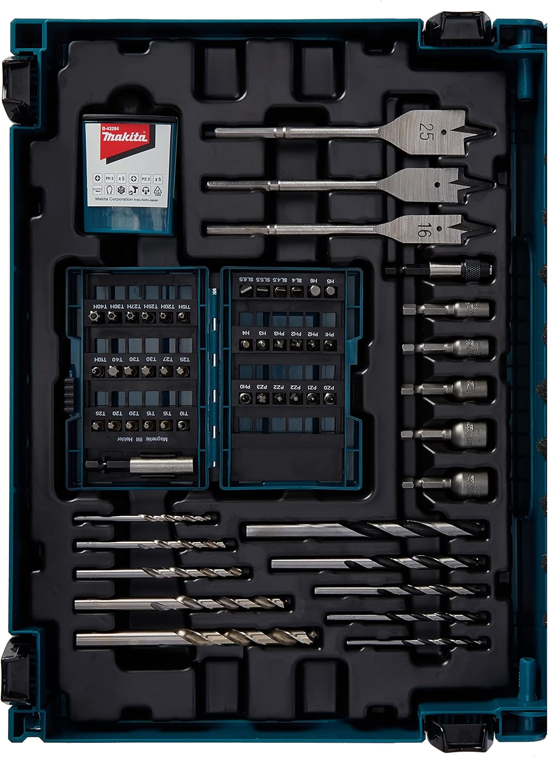 Makita Makpac 66Pce Drill and Driver Connector Case Set B-43044