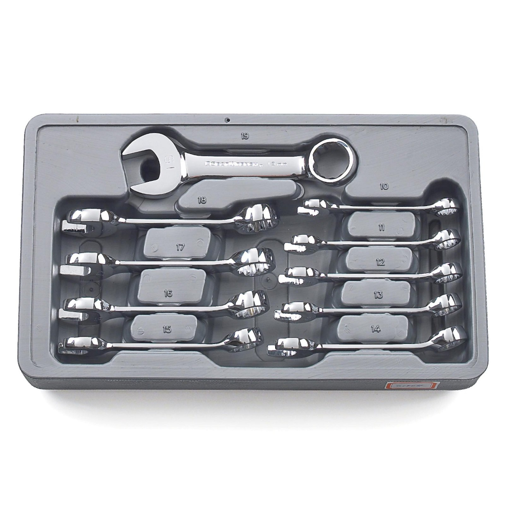 10 Piece 12 Point Stubby Combination Metric Wrench Set 81904 by Gearwrench