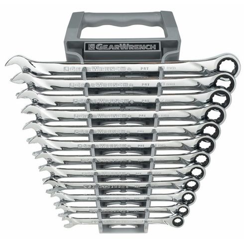 12 Piece 72-Tooth 12 Point XL Ratcheting Combination Metric Wrench Set 85098 by Gearwrench