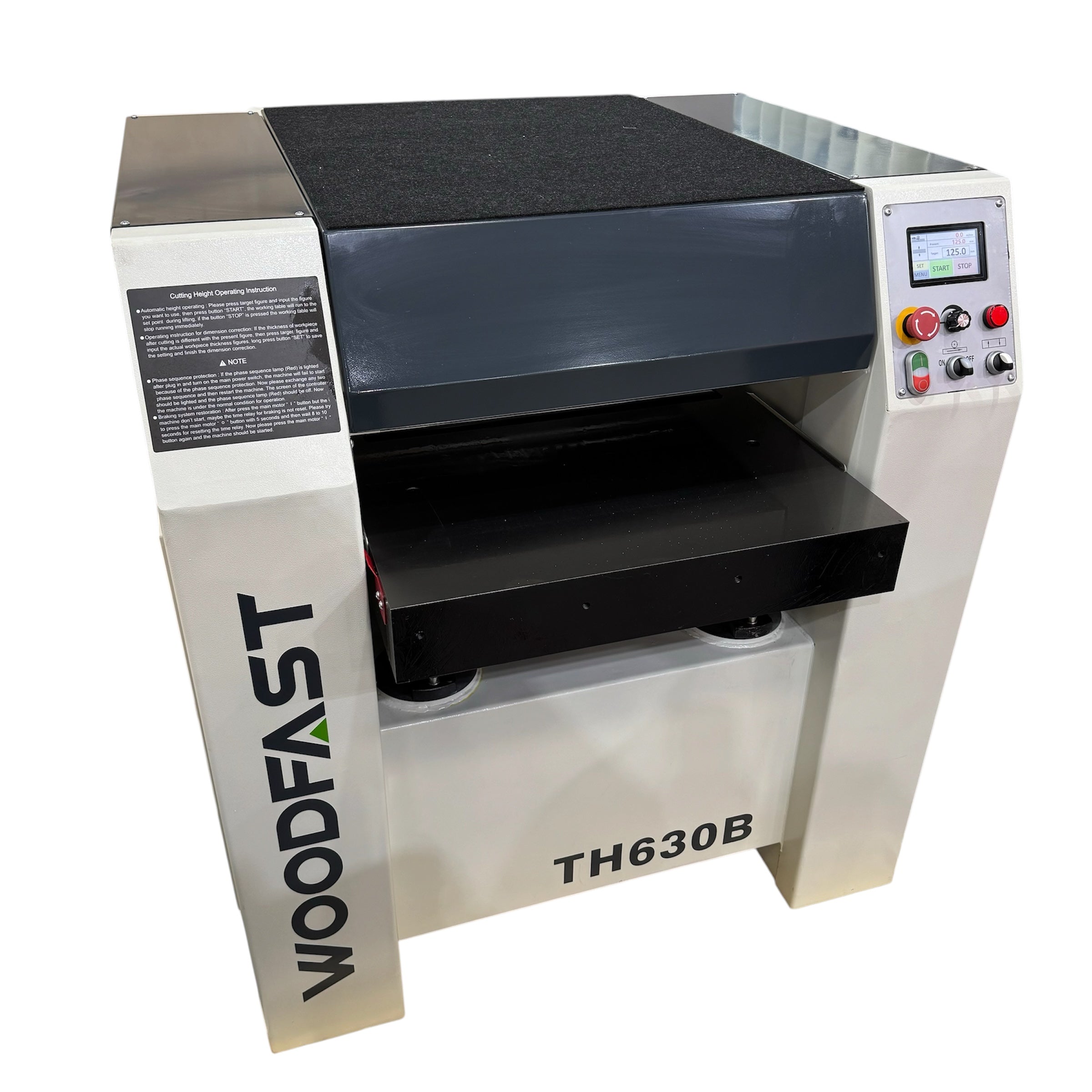 Woodfast 630mm (25") Industrial Thicknesser with Spiral Head Cutter Block 10HP 415V TH630B