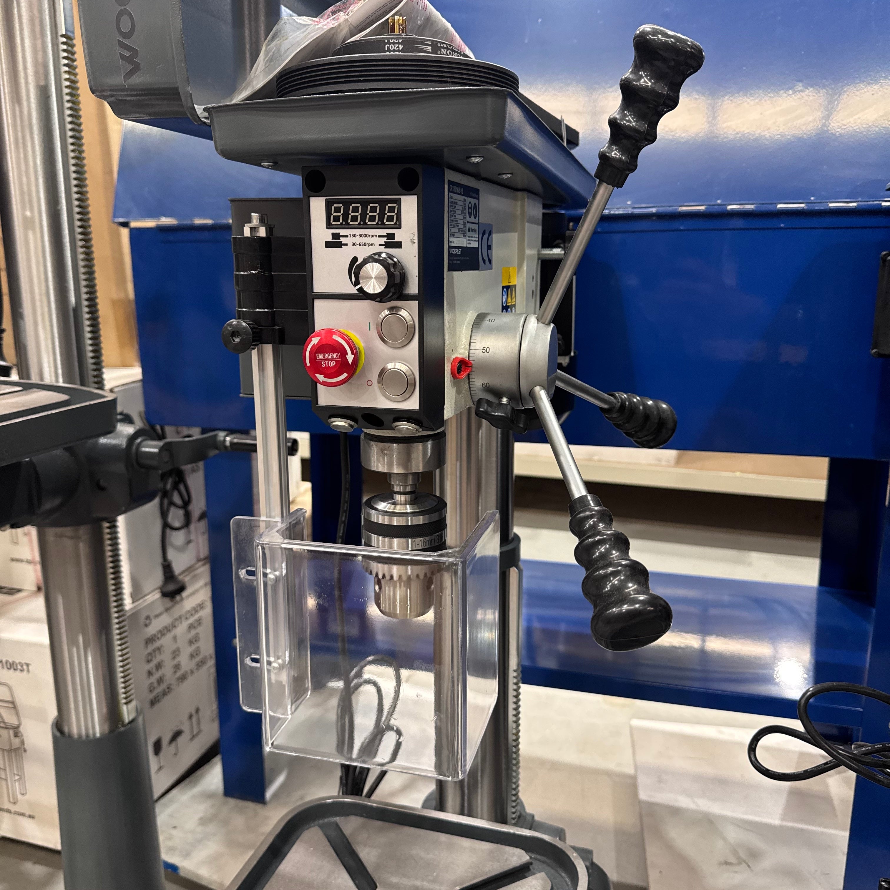 Oltre Drill Press Chuck Guard with Polycarbonate Shield & Safety Interlock Microswitch