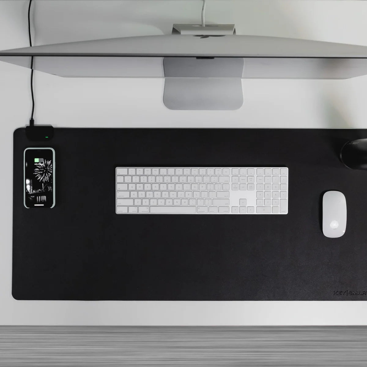 KeySmart TaskPad Wireless Charging Desk Pad Black