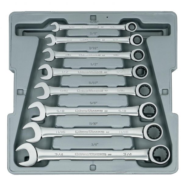 Combination Ratcheting Spanner Wrench Set SAE 8Pce - 9308D by Gearwrench