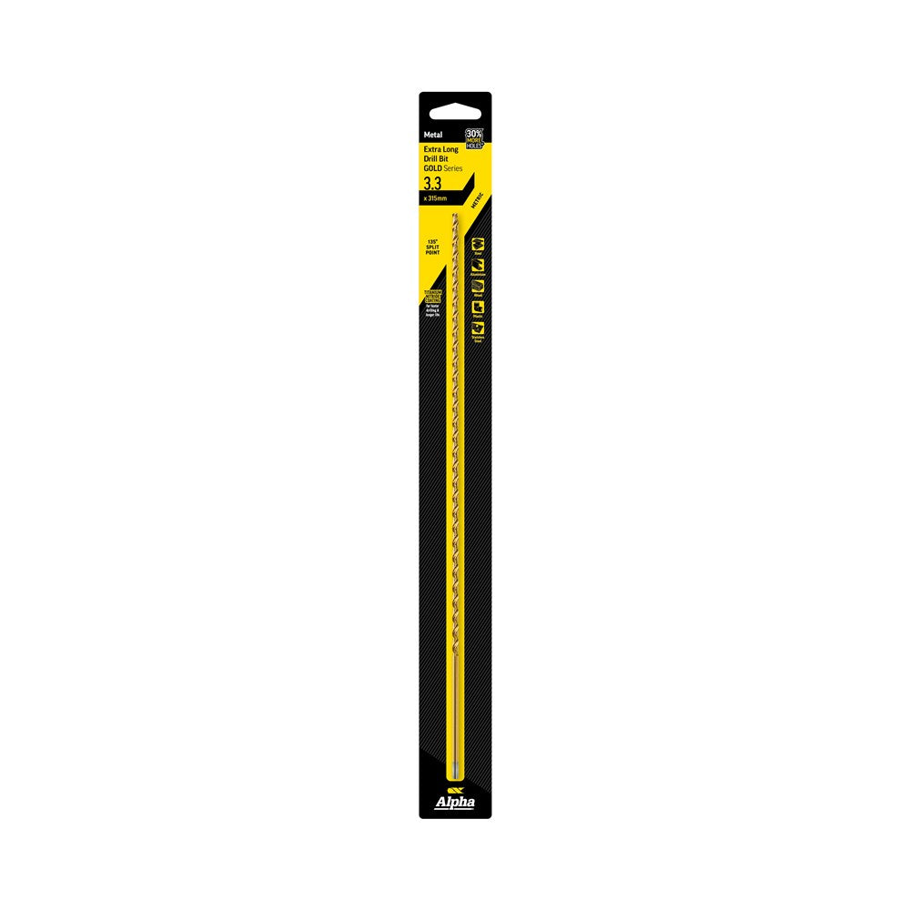 Alpha Extra Long 315mm HSS Drill Bit Gold Series
