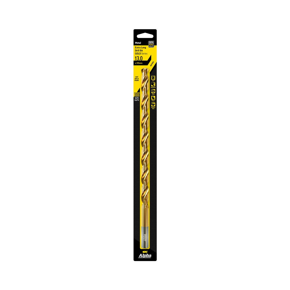 Alpha Extra Long 315mm HSS Drill Bit Gold Series