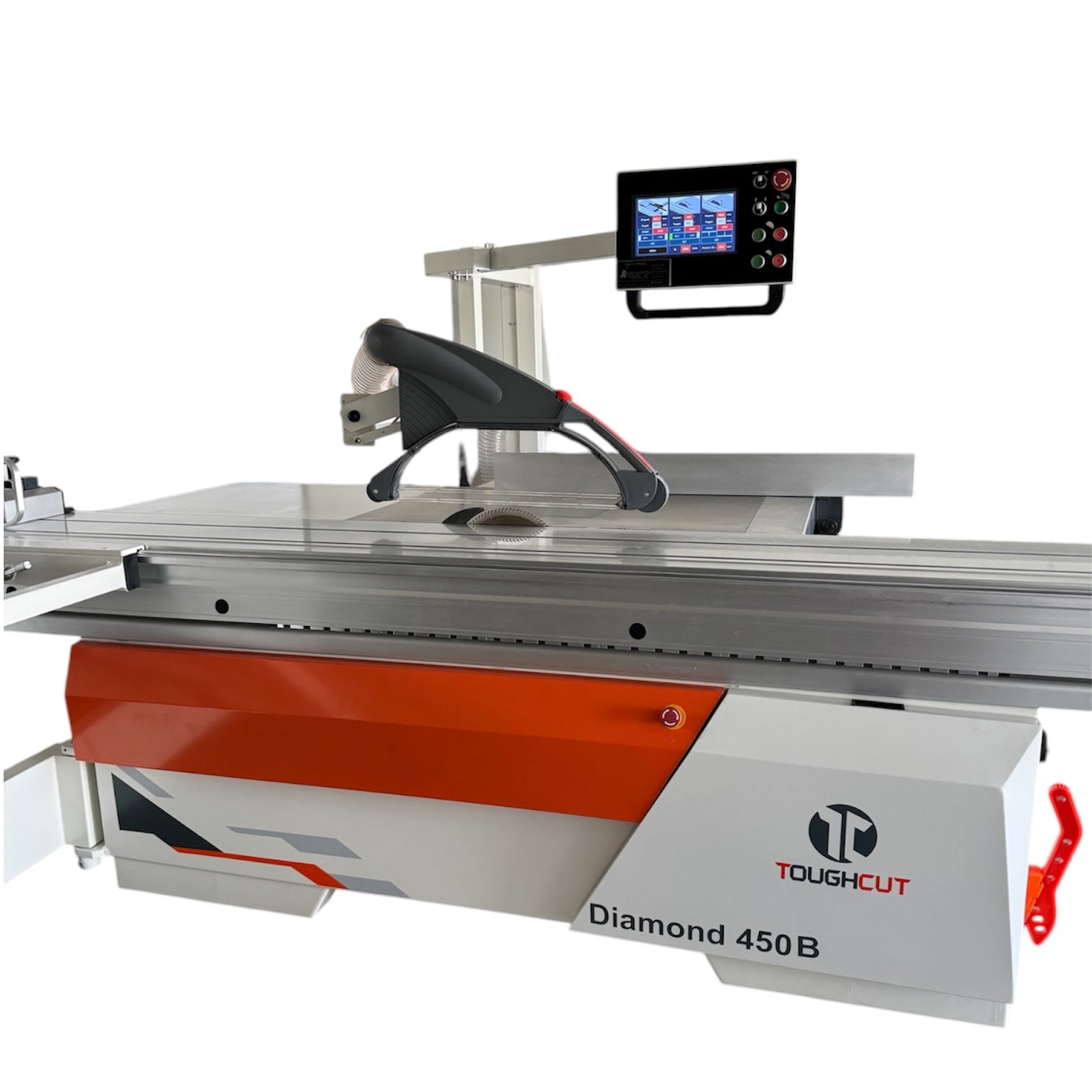 350mm (14") 7.5HP 3.8m Sliding Table with Overhead Control & Automatic Rise / Fall & Tilt Panel Saw 415V Diamond 450B by Toughcut