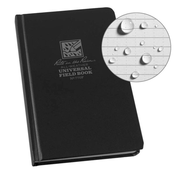 Rite in the Rain Hard Cover All Weather (Weatherproof) Universal Field Book Notebook 4.75" x 7.5"