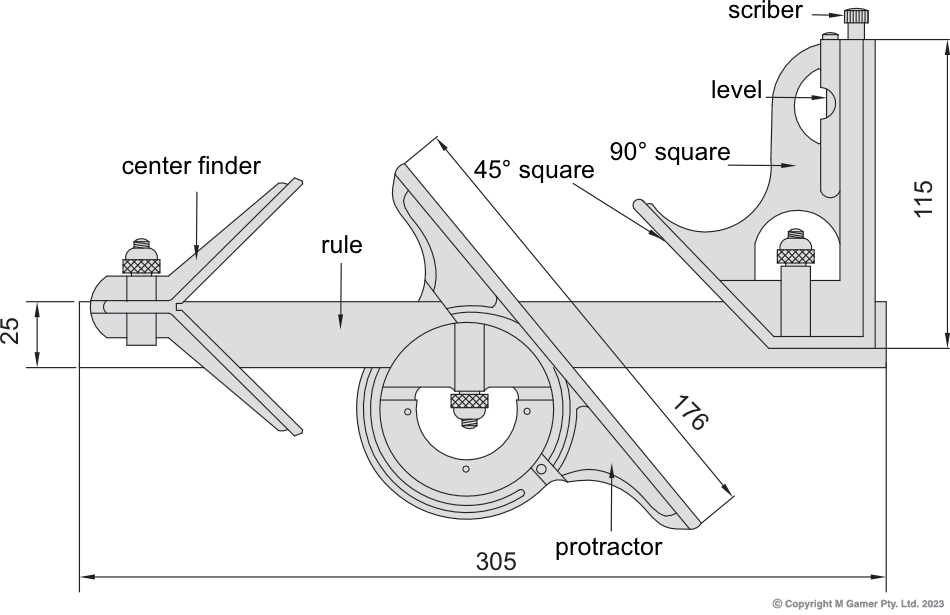 Combination Square Set by Accud