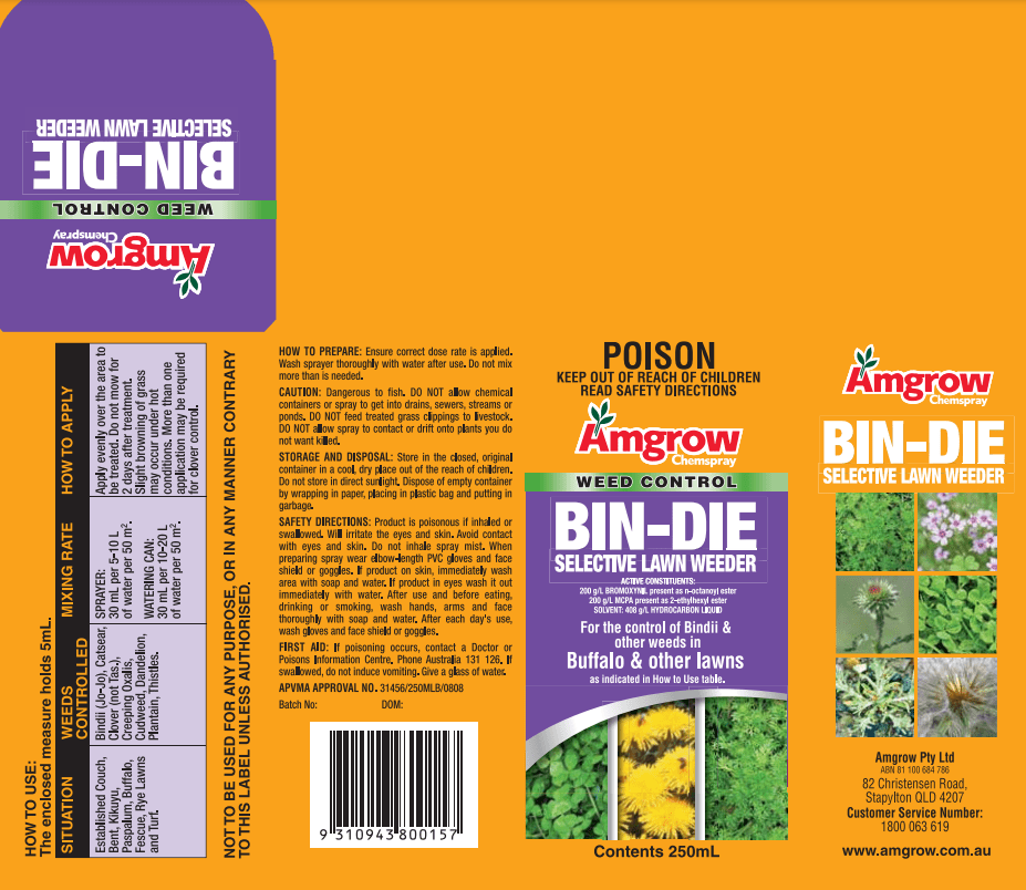 BinDie Selective Lawn Weeder Concentrate by Amgrow