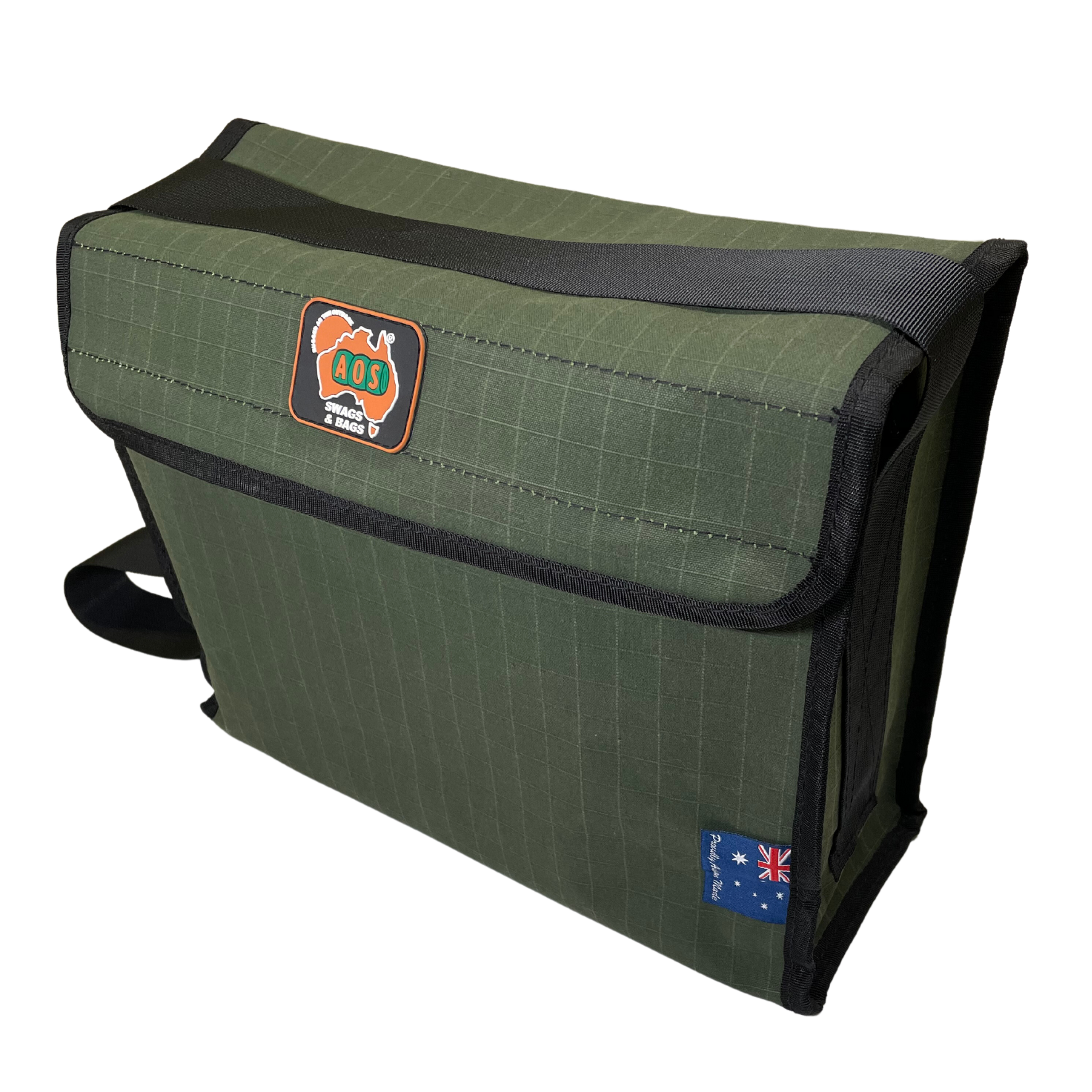 Small Green Canvas STD Tool/Crib/Shoulder Bag Triple Layer Heavy Duty Base AOSBAGTSTD1RGN by AOS