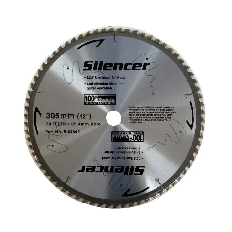 305mm (12") x 25.4mm 70T TCT Wood Cut Mitre Saw Blade - B-04802 by Makita