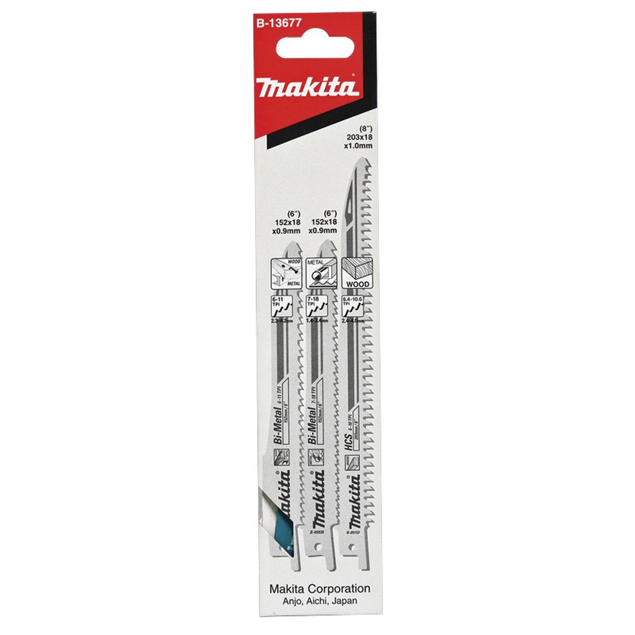 Makita 3Pce Recip Blades B-13677