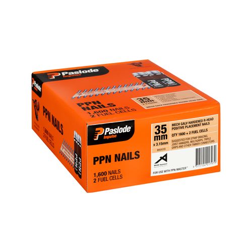 PPN Nails Galavnised (Box of 1600 + 2 Fuel Cells) by Paslode
