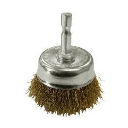 Brumby 50mm Spindle-Mounted Crimped Cup Brush BCC50 by Josco