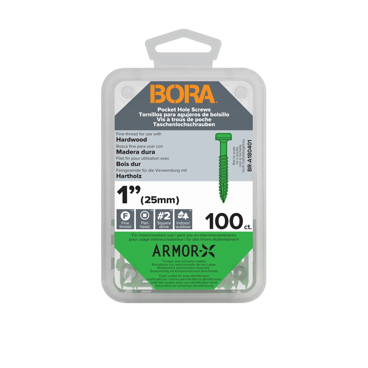 BORA Pack of 100 Coarse or Fine Pocket Hole Screws