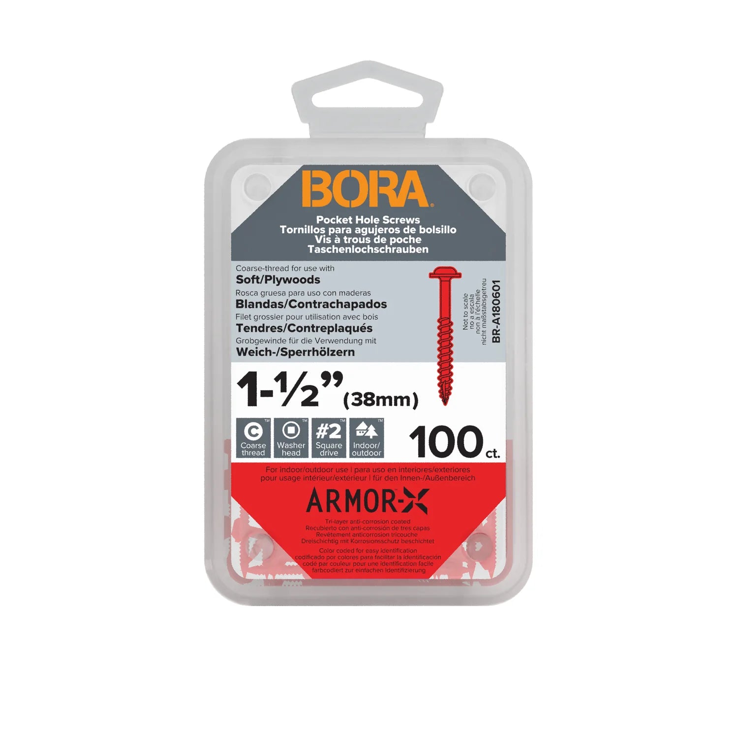 BORA Pack of 100 Coarse or Fine Pocket Hole Screws