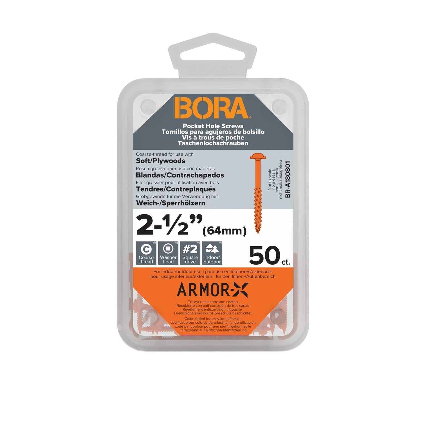 BORA 50 Pack of Coarse Pocket Hole Screws