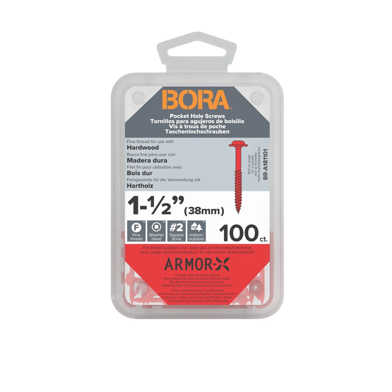 BORA Pack of 100 Coarse or Fine Pocket Hole Screws
