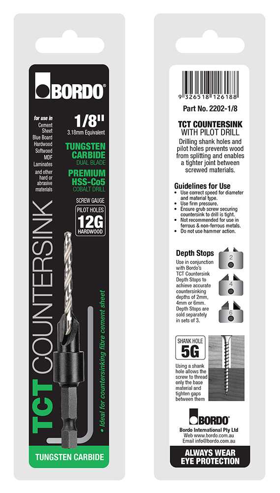 Bordo Cobalt Drills with Tungsten Carbide Tipped Countersink