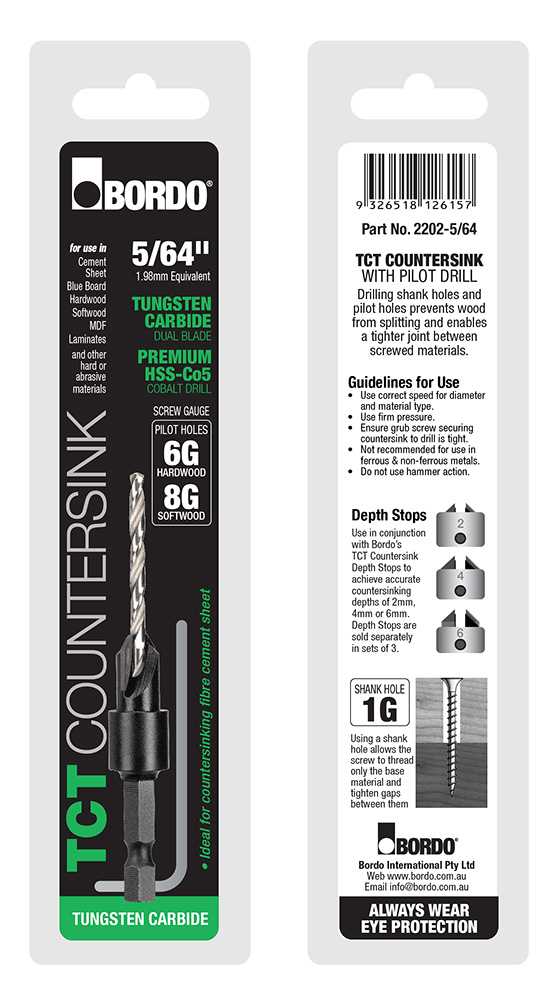 Bordo Cobalt Drills with Tungsten Carbide Tipped Countersink