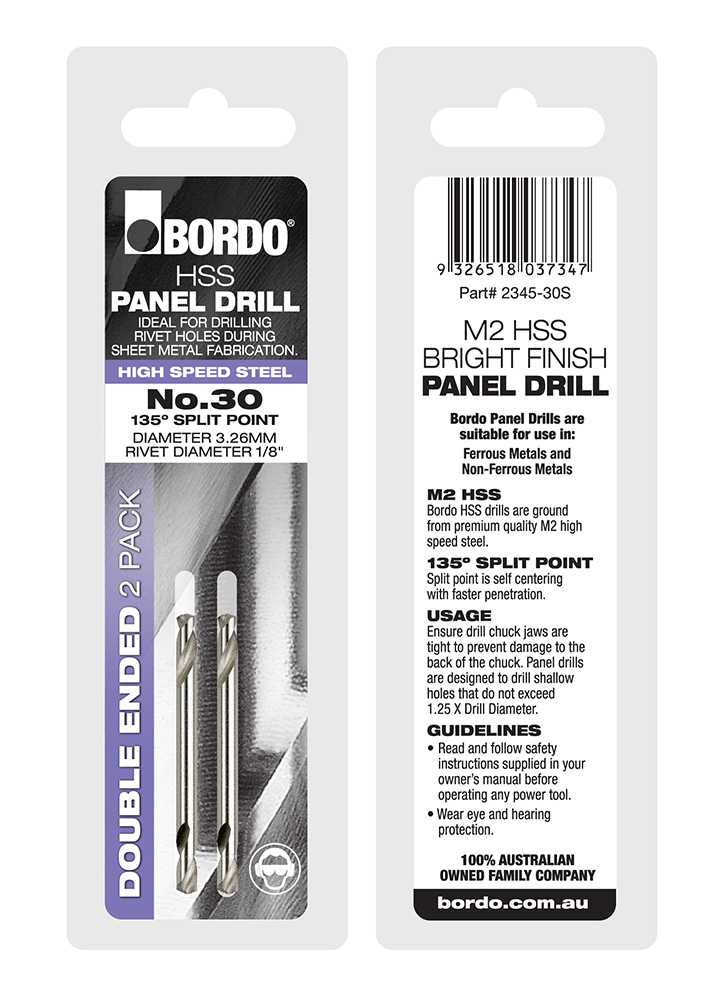 Bordo Bright Double Ended Panel Drills | 2 or 10 Pack