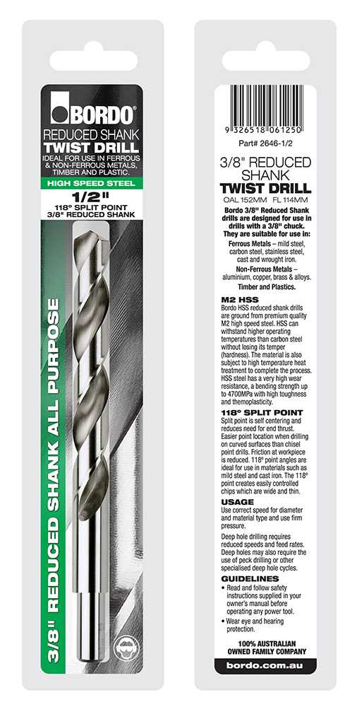 Bordo Reduced 3/8" Shank Imperial Drill Bits