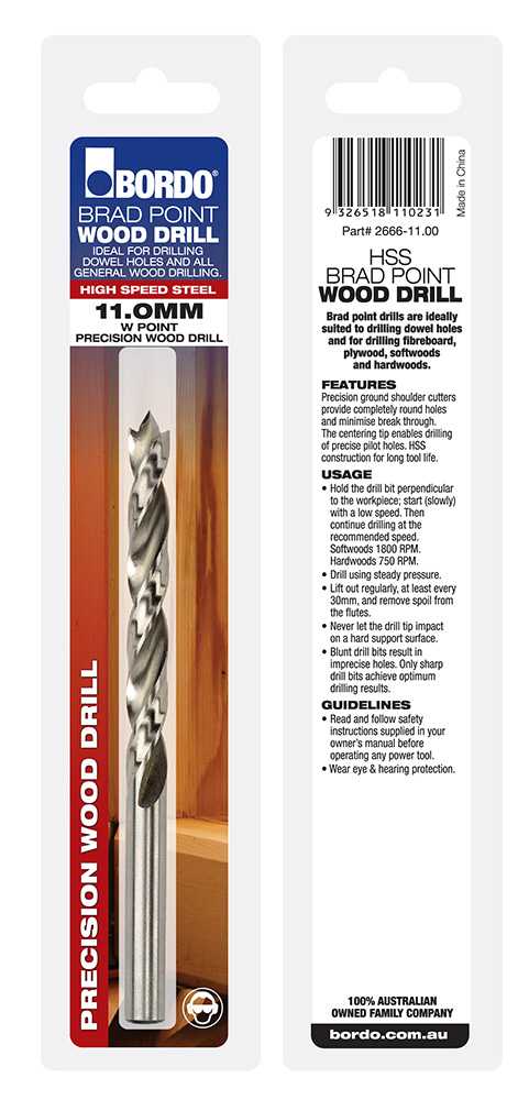 Bordo Brad Point Wood Drills