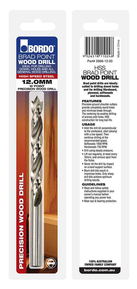 Bordo Brad Point Wood Drills