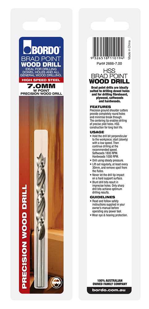 Bordo Brad Point Wood Drills