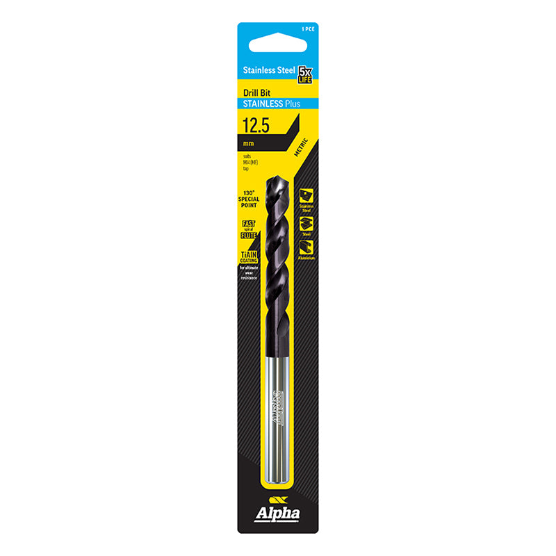 Alpha Stainless Plus Metric Jobber Drill Bits - Carded