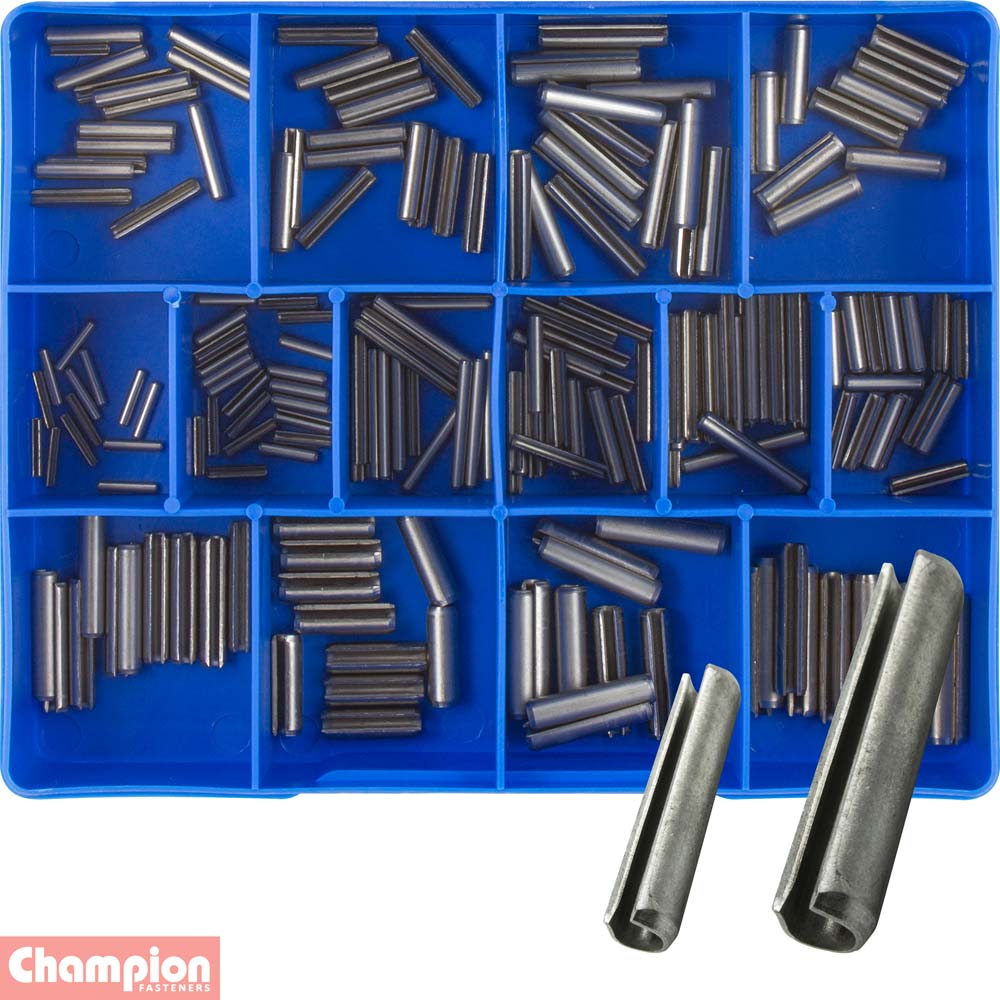 Champion 210Pce S/Steel Metric Roll Pin Assortment Kit CA1815