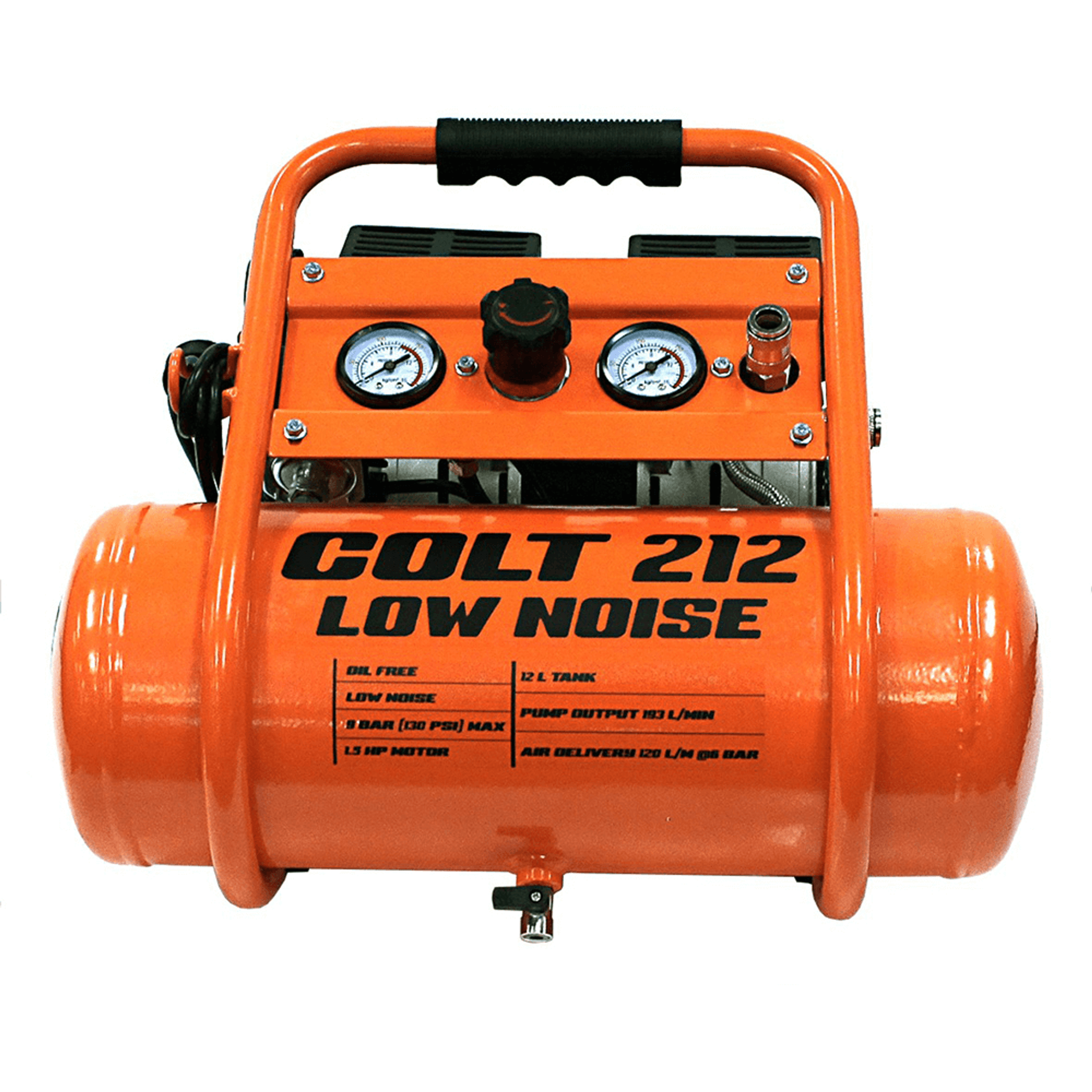 1.5HP 130PSI 12L Low Noise Oil Free Direct Drive Air Compressor COLT212LN by Airco