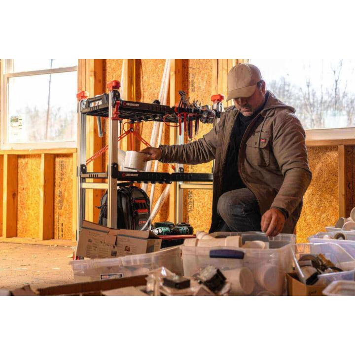 Crescent SITERUNNER 3 Shelf Folding Jobsite Cart F3SCBL