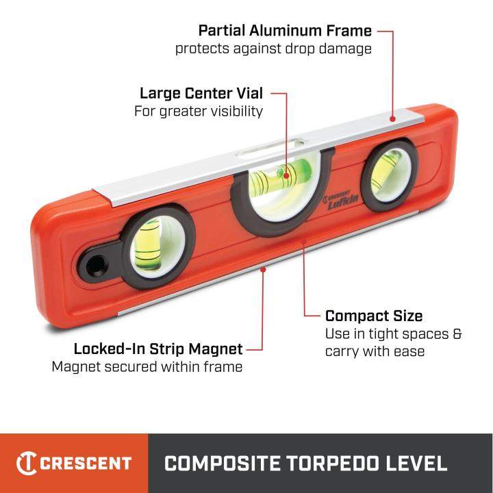 229mm/ 9" Composite Torpedo Level - LTL1000-02 by Lufkin