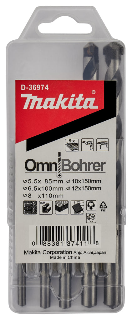 5Pce Omni Bohrer Drill Bit Set D-36974 by Makita
