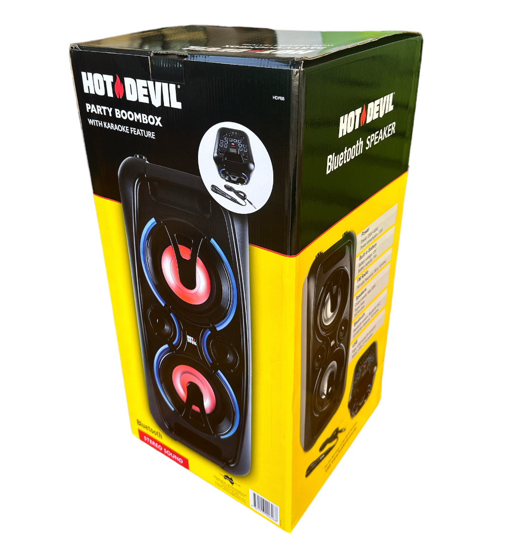 Party Boombox Speaker with Karaoke Feature HDPBB by Hot Devil
